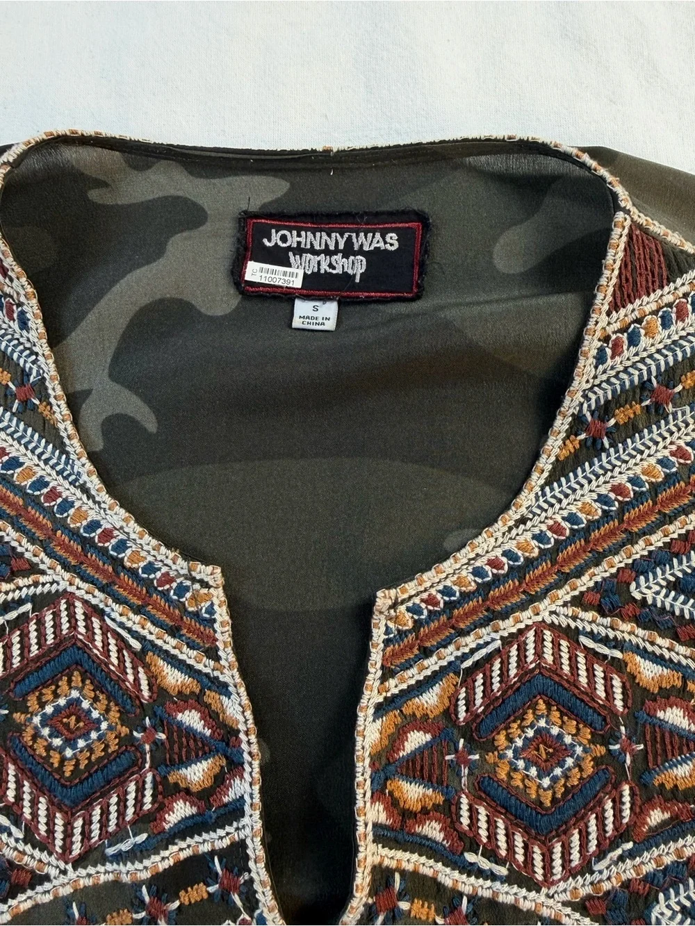 Johnny Was Workshop Camo Embroidered Peasant Boho Tunic Dress Small - Picture 4 of 10